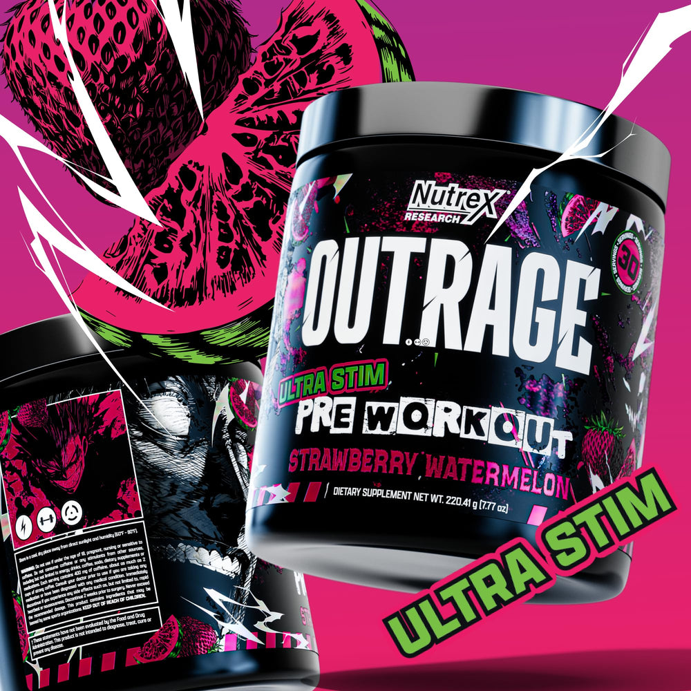 Nutrex Outrage strawberry watermelon flavor hints at refreshing taste during training