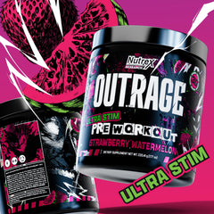 Nutrex Outrage strawberry watermelon flavor hints at refreshing taste during training