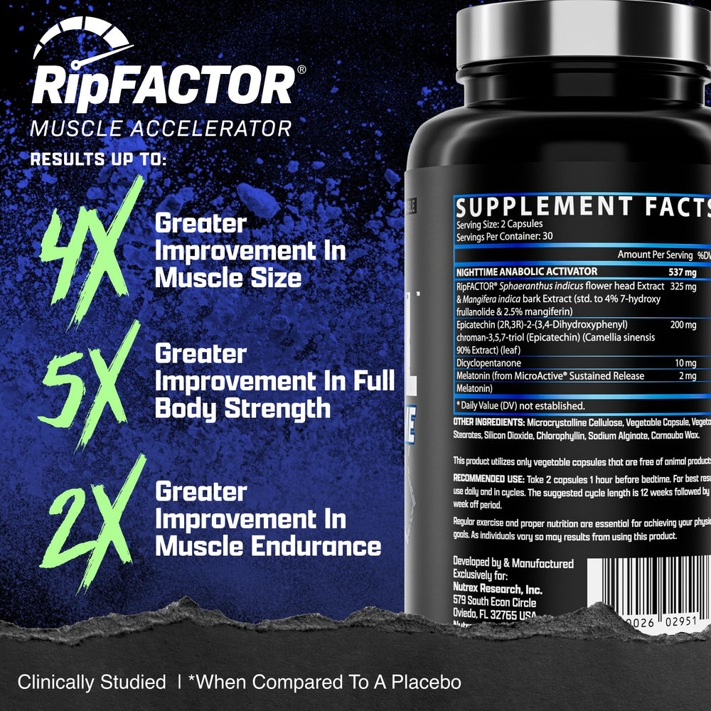 Nutrex Research Anabol PM with melatonin icon signals sleep quality aid