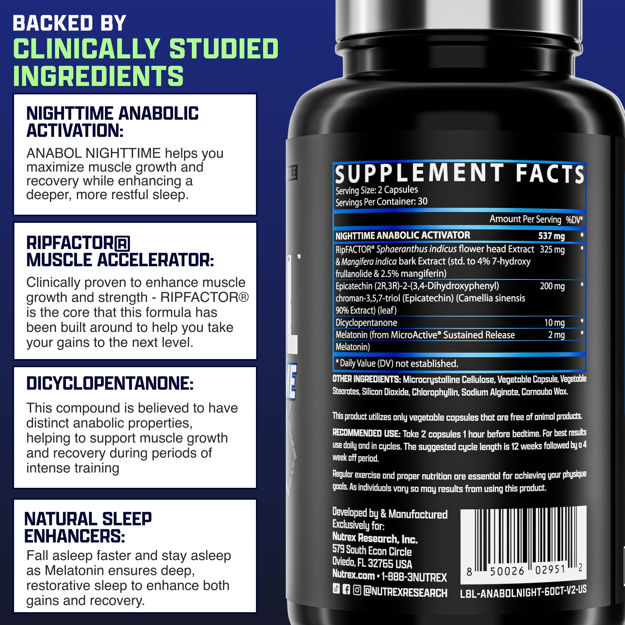 Nutrex Research Anabol PM nightstand scene reinforces bedtime routine for recovery