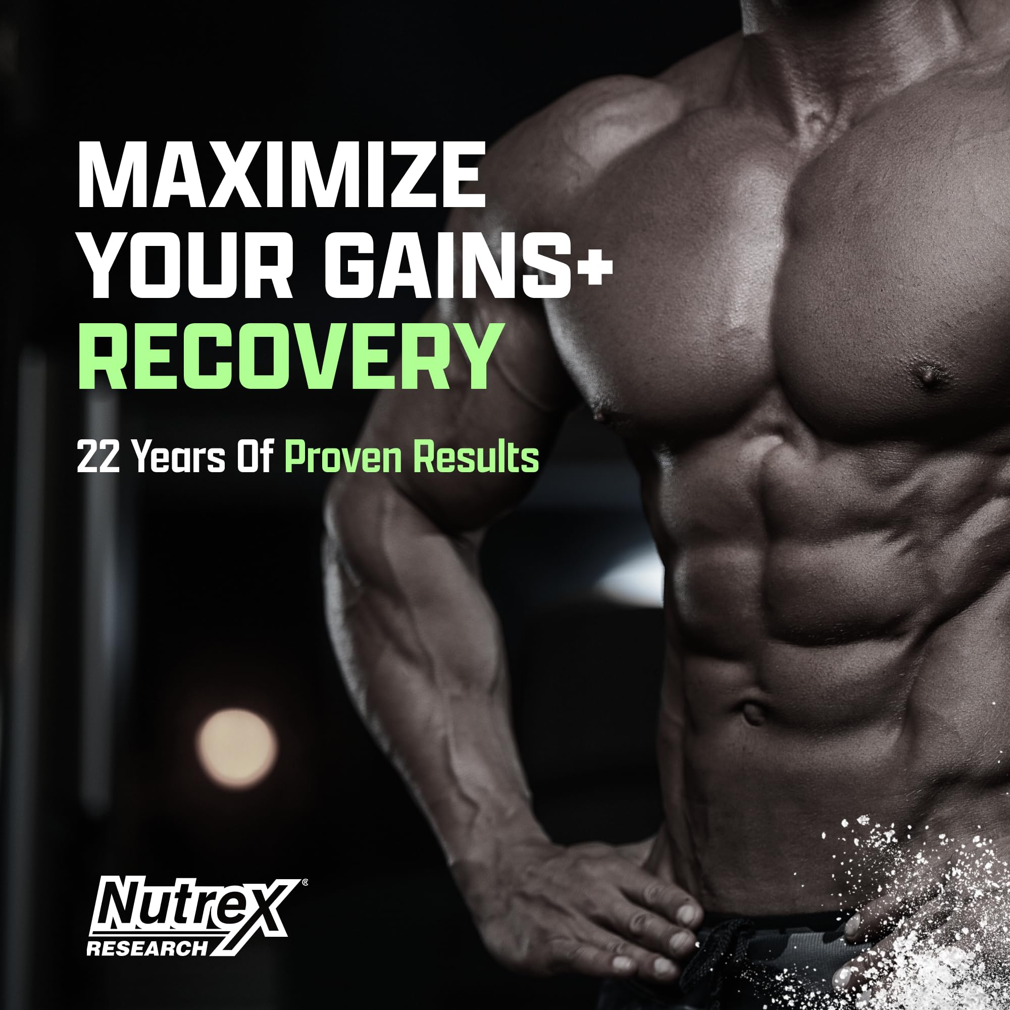Nutrex Research Anabol PM bottle beside gym gear emphasizes daily use after training