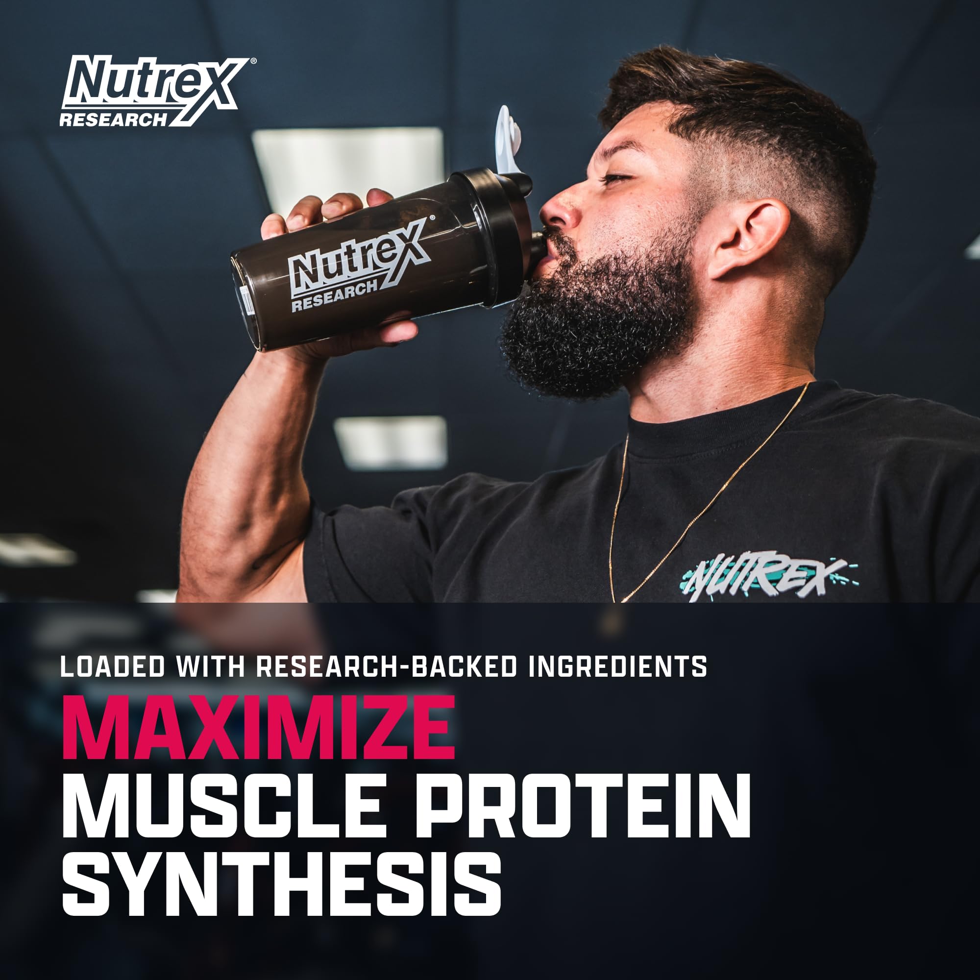 Nutrex Research EAA Hydration ingredients label highlighting EAA and BCAA profile