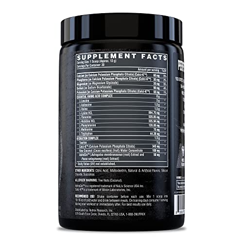 Nutrex Research EAA Hydration label closeup with full EAA and BCAA profile