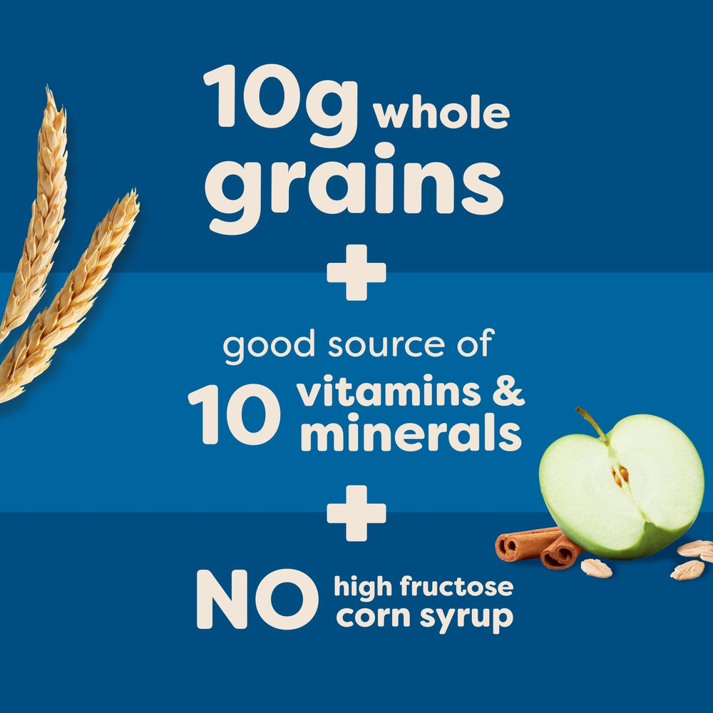 Nutri-Grain Apple Cinnamon bars emphasize calcium and iron content.