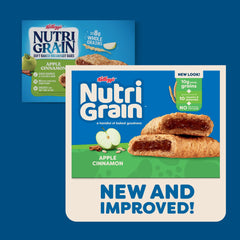 Nutri-Grain Apple Cinnamon bars close-up showing crumbly crust and filling.