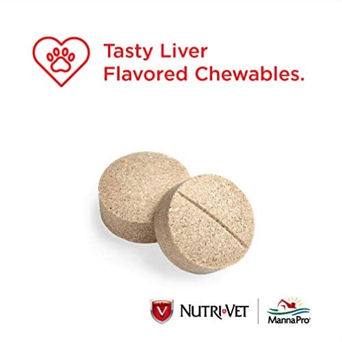 Nutri-Vet Aspirin chews for large dogs chews in dish highlight liver flavor for easy administration