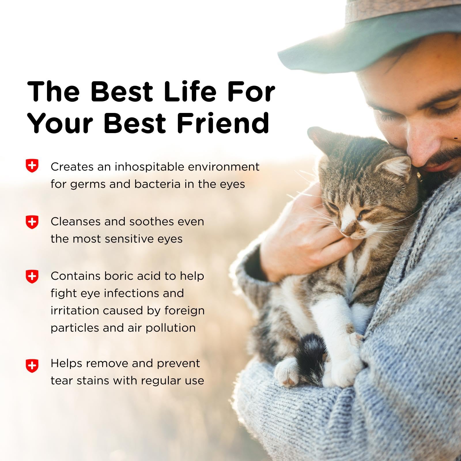 Label details show kitten-safe usage for Nutri-Vet Cat Eye Rinse.