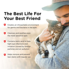 Label details show kitten-safe usage for Nutri-Vet Cat Eye Rinse.