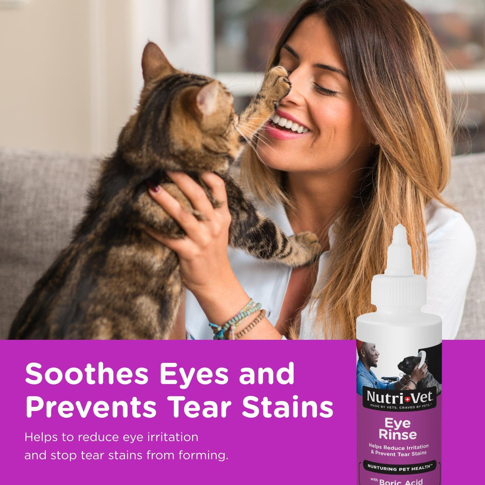 USA-made stamp and vet-formulated Nutri-Vet eye rinse label.