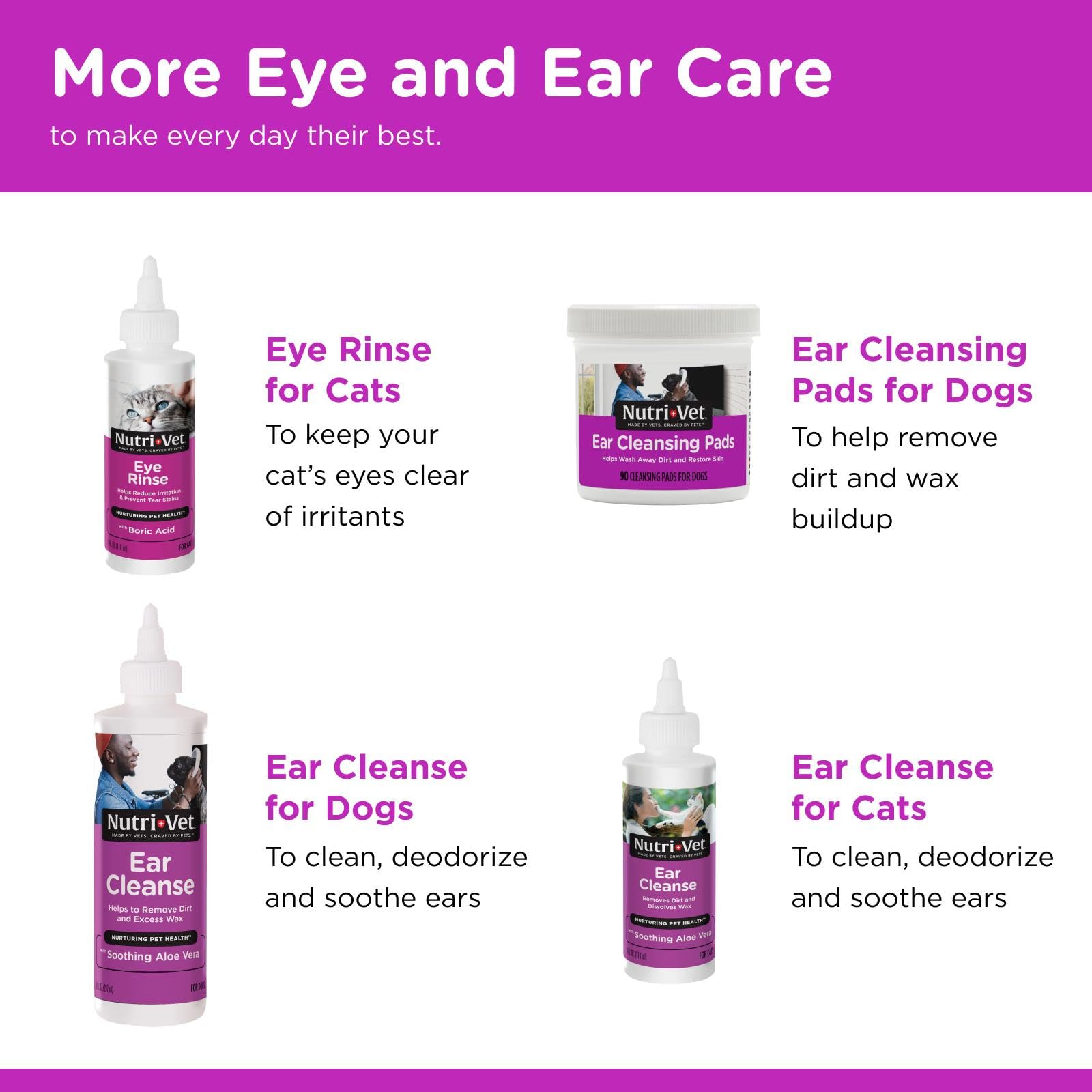 Nutri-Vet Eye Rinse in a grooming routine for daily eye care