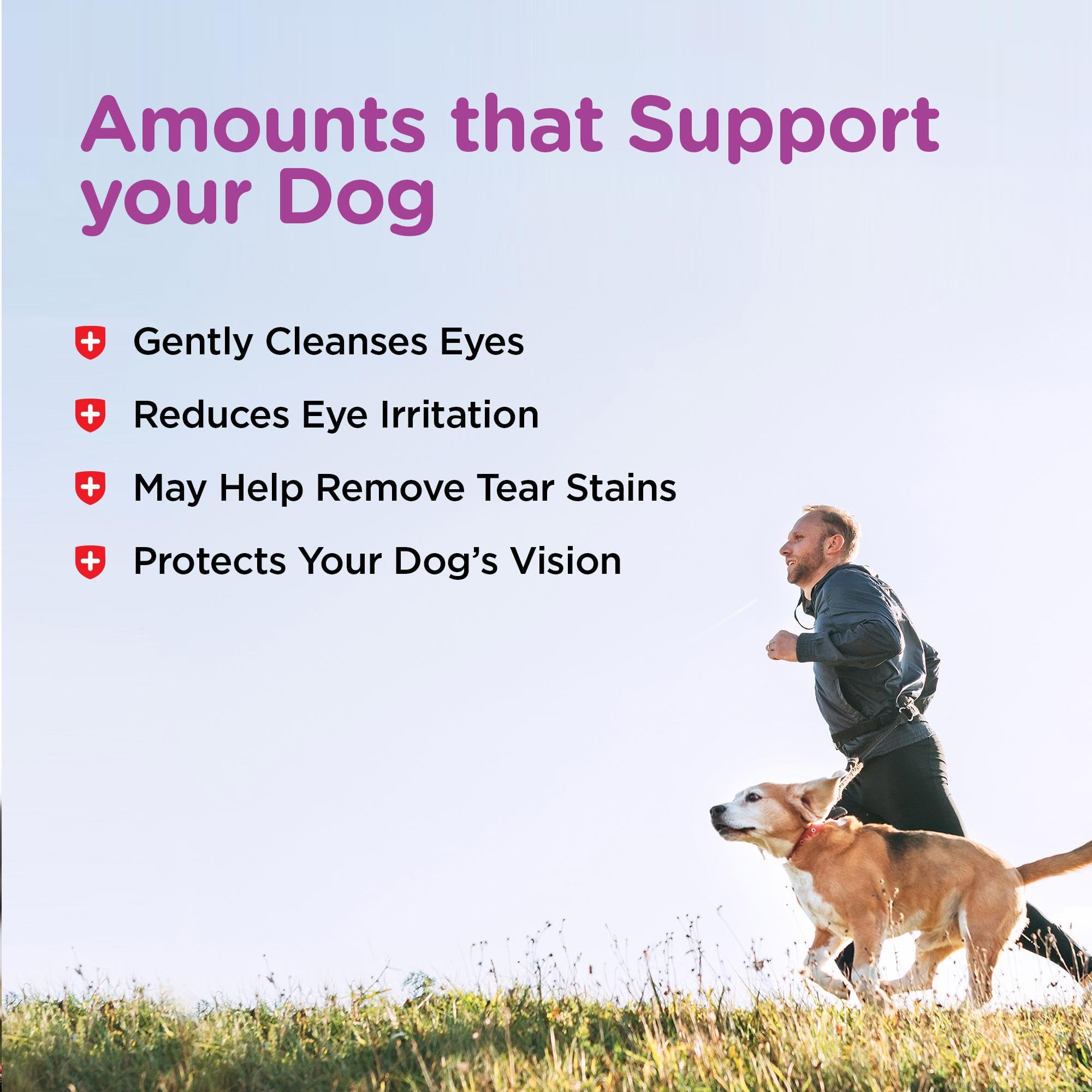 Nutri-Vet Eye Rinse packaging label emphasizing vet-formulated and pet safe