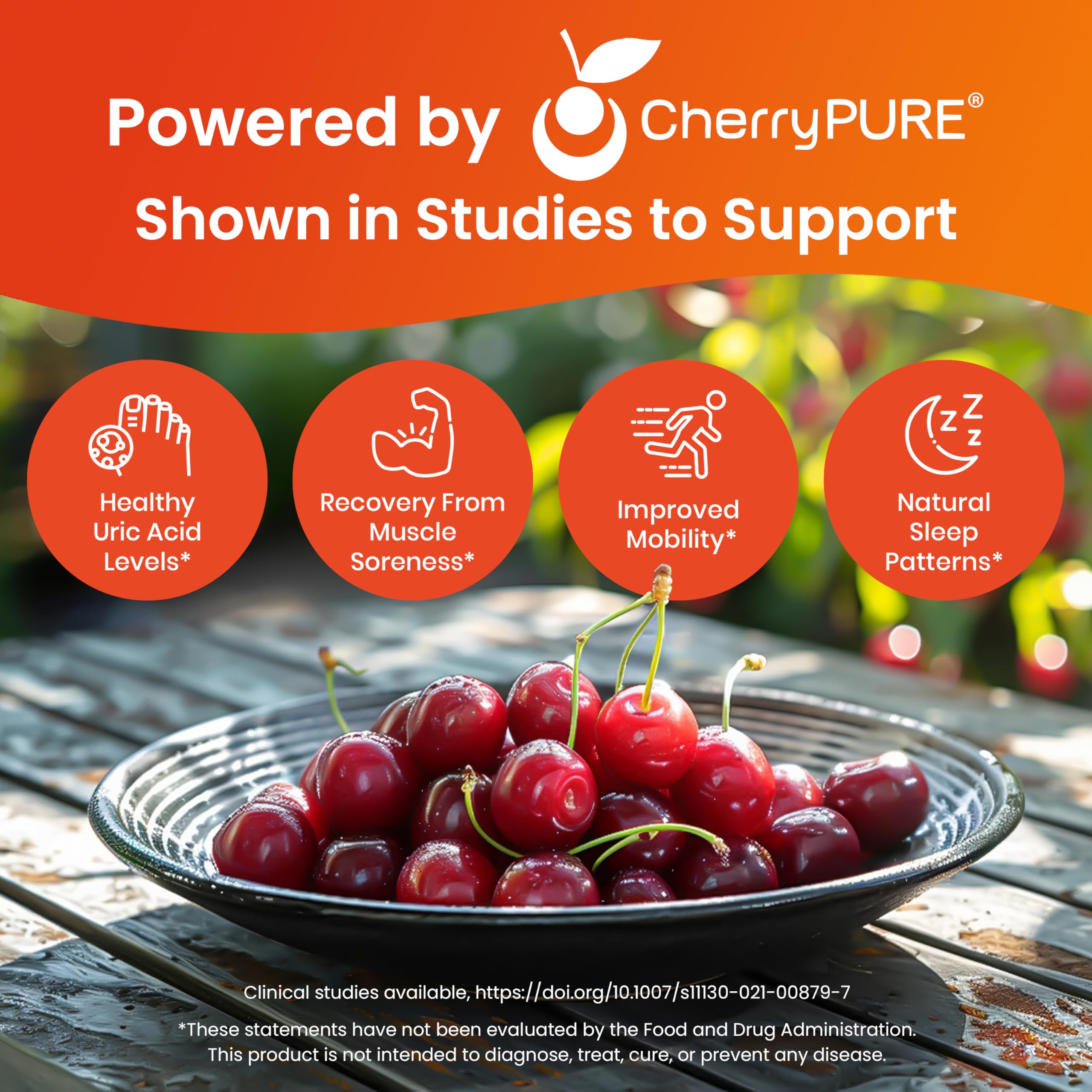 Nutriana Montmorency cherries powder close-up highlighting natural fruit content.