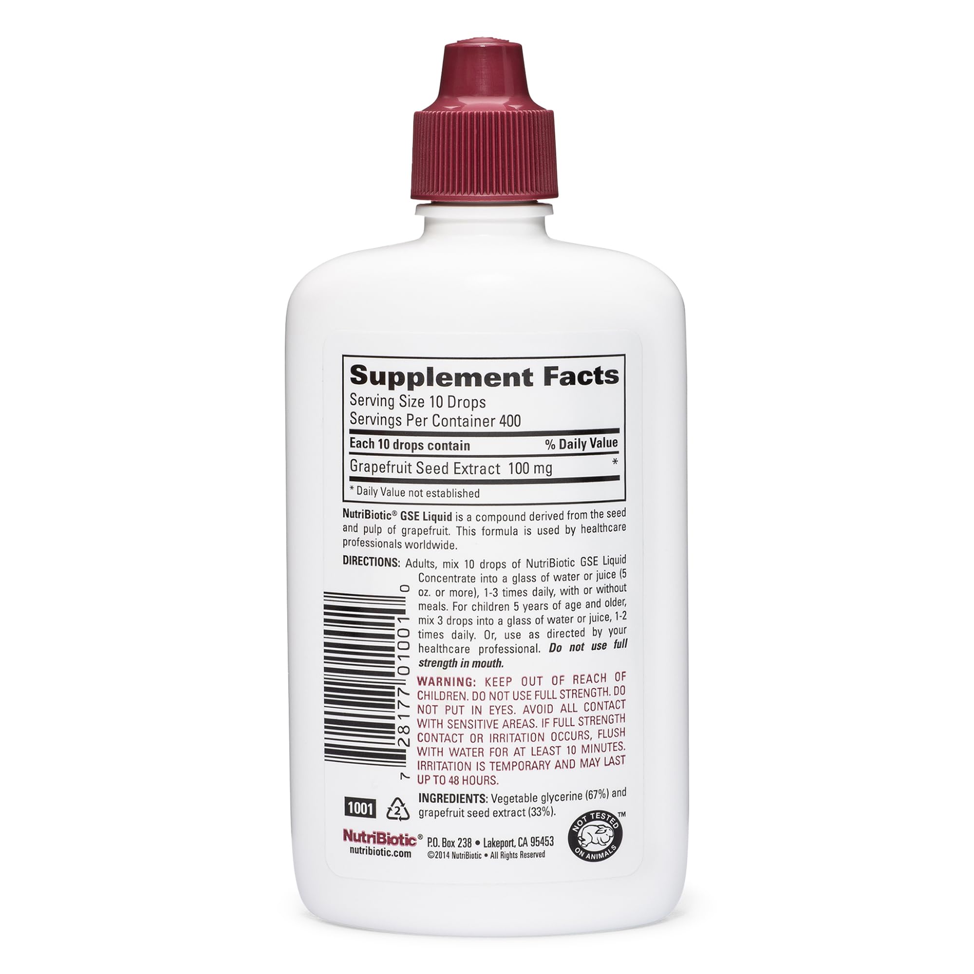 NutriBiotic GSE dropper image, easy to mix with water or juice
