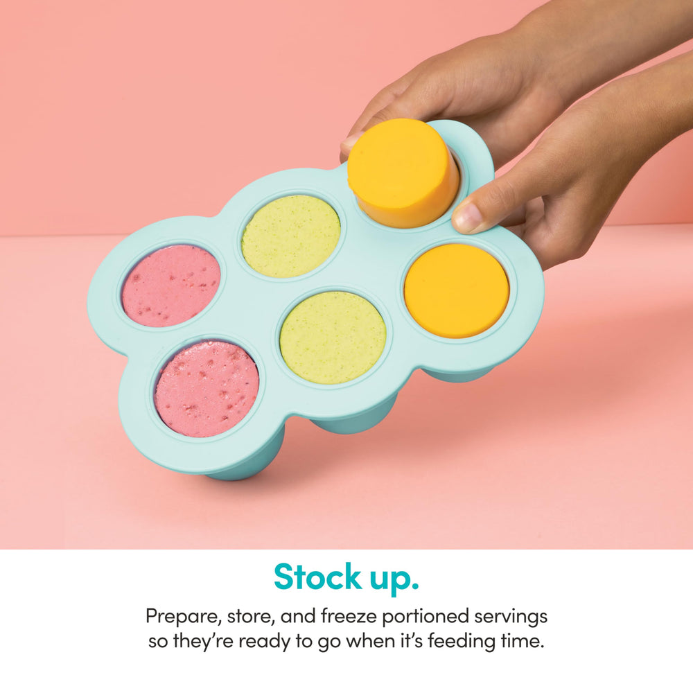 NutriBullet NBY-50100 silicone freezer tray with lid supports freezing batch meals.