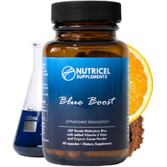 Nutricel Methylene Blue bottle front showing premium USP-grade formula for daily use