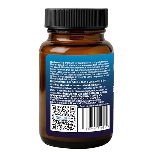 Nutricel Methylene Blue with Vitamin C Ester visual shows absorption-enhancing formulation