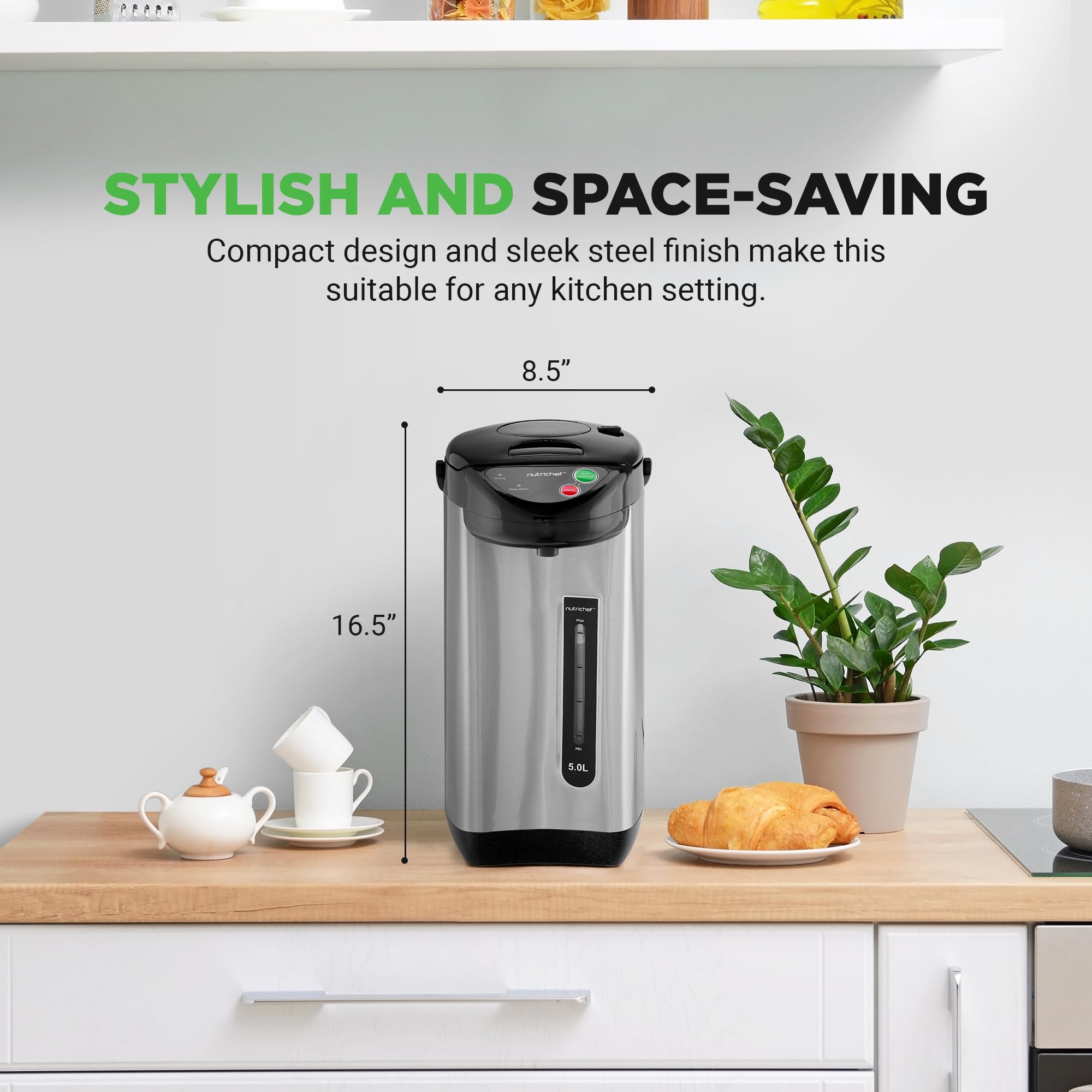 NutriChef 304 stainless steel inner pot for durable performance.
