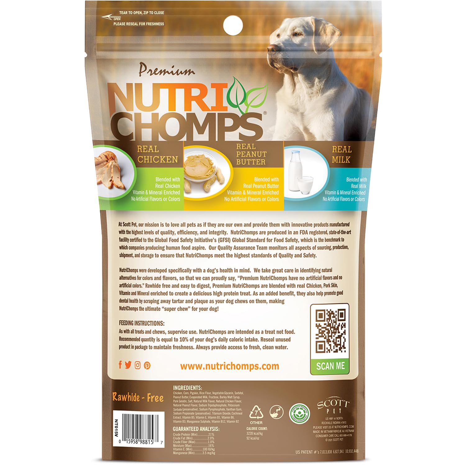 NutriChomps braided chew mid-chew, sized for small to giant dogs