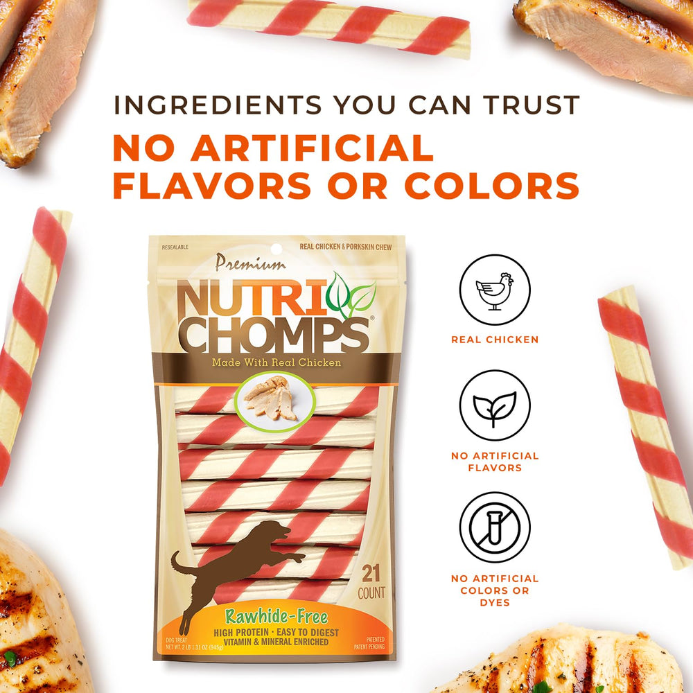 NutriChomps oven-roasted chicken aroma highlighting flavor appeal