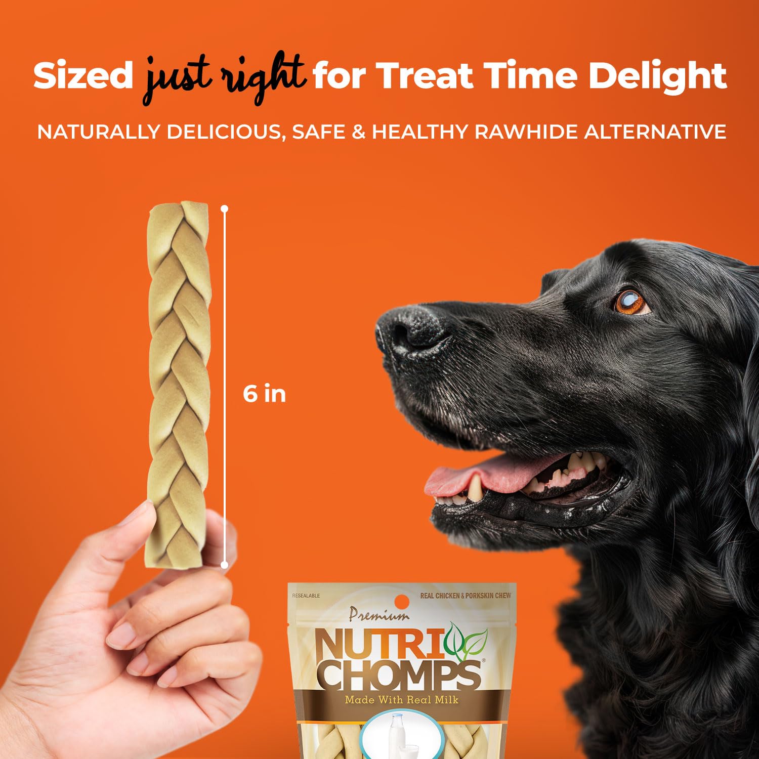 NutriChomps rawhide-free dog chews, easy to digest and stomach-friendly