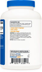 Dietary safety icons on Nutricost packaging indicate vegetarian friendly credentials