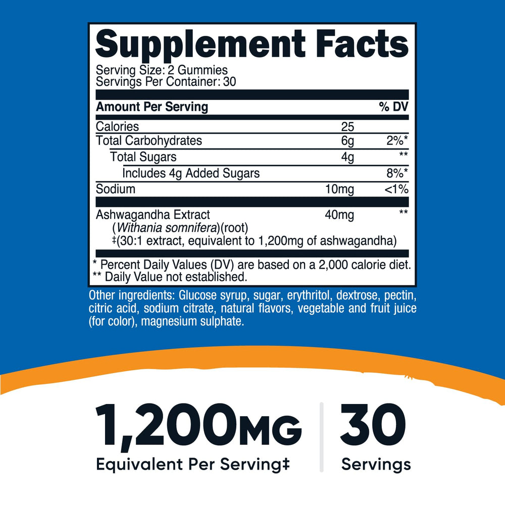 Nutricost Ashwagandha gummies closeup showing soft berry texture.