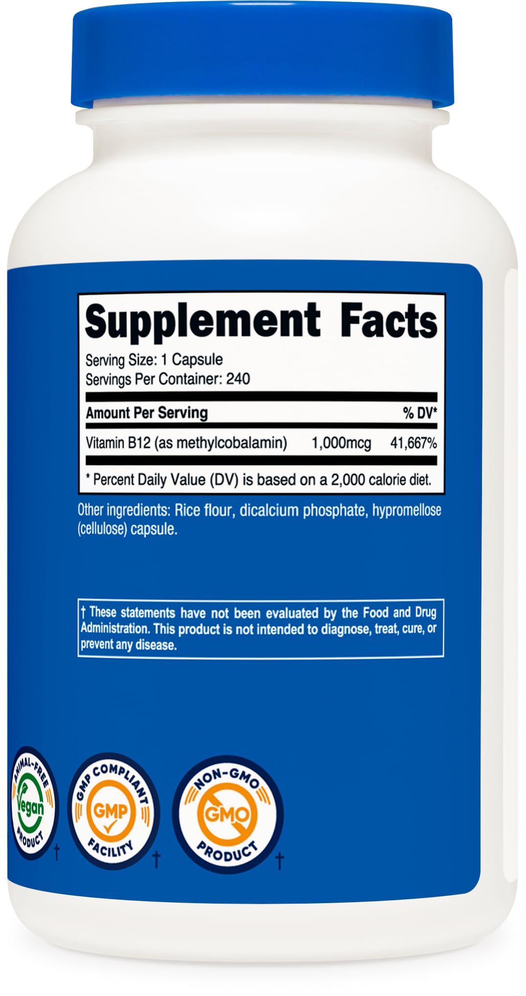 Nutricost bottle with capsules ready for daily intake