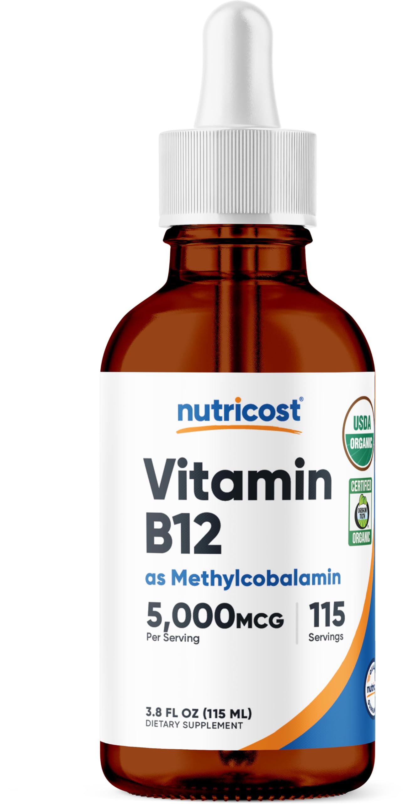 Nutricost B12 liquid drops bottle for easy daily dosing.