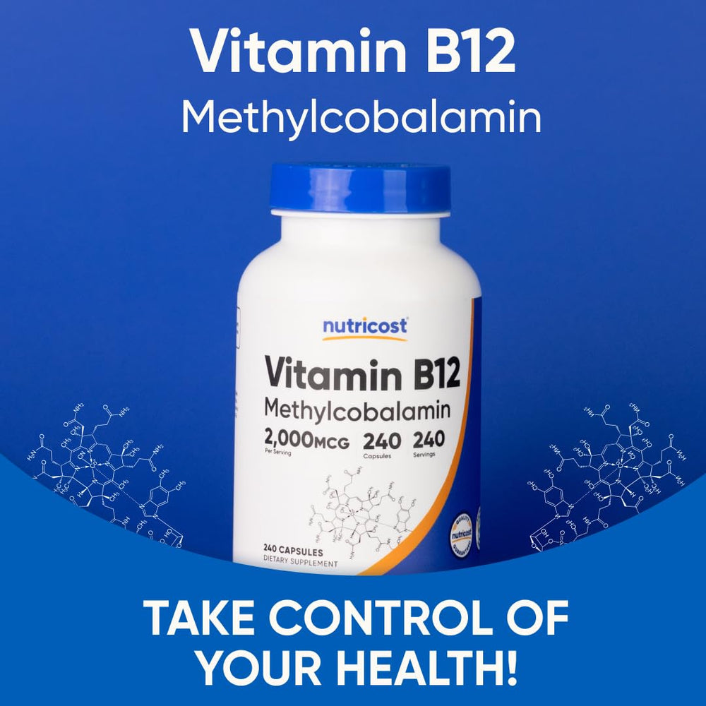 Nutricost B12 non-GMO gluten-free label
