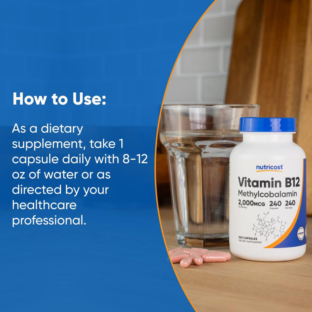 Nutricost B12 NSF/GMP/FDA facility seal on product