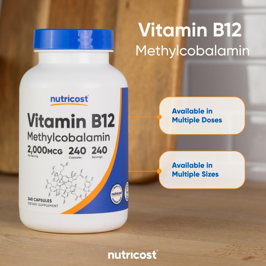 Nutricost B12 third-party testing seal on packaging