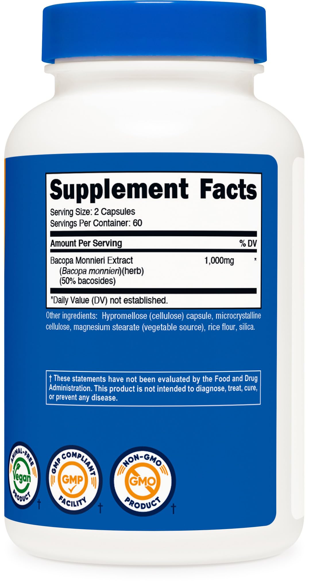 GMP and FDA registered manufacturing badge on Nutricost packaging