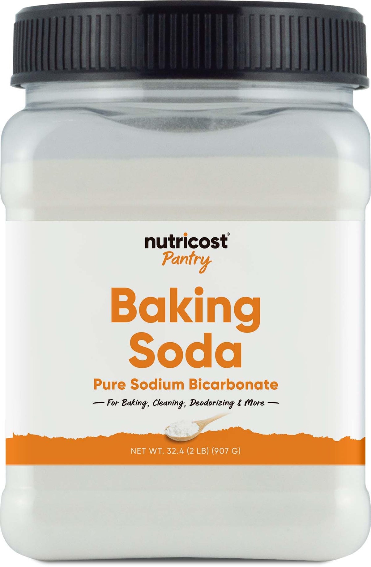 Nutricost Baking Soda bottle front showing pantry staple for baking and deodorizing