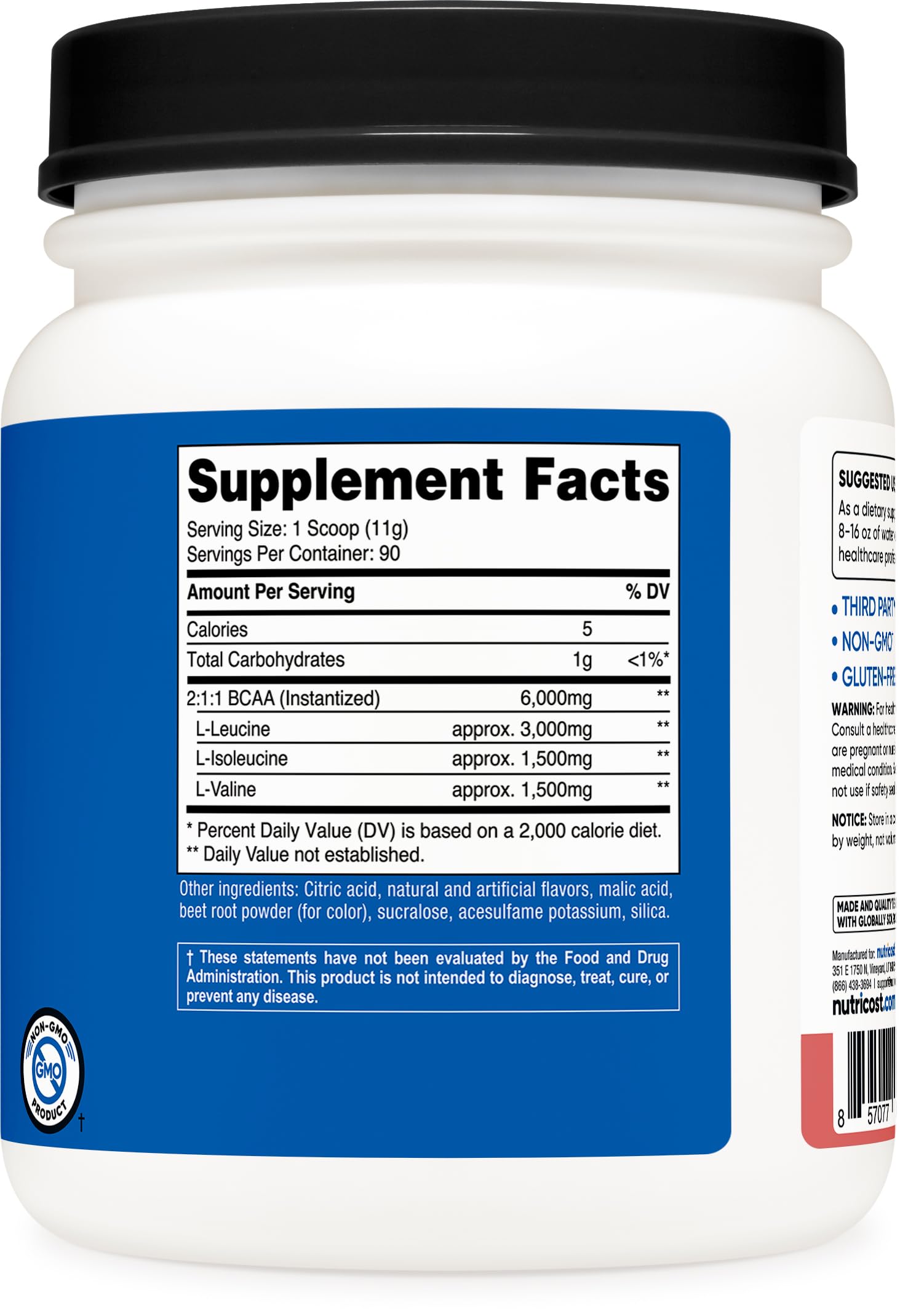 Shaker bottle with Nutricost BCAA Raspberry Lemonade for on-the-go hydration