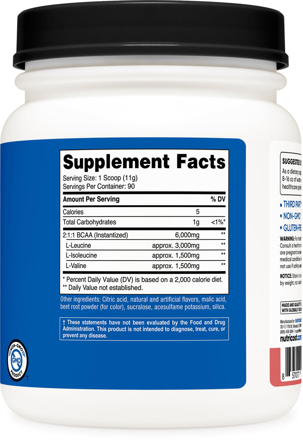 Shaker bottle with Nutricost BCAA Raspberry Lemonade for on-the-go hydration