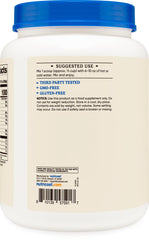 Nutricost label close-up on beef protein isolate chocolate packaging