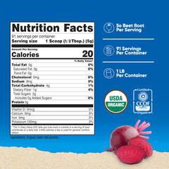 Nutricost beet root powder serving scoop for easy daily dosing