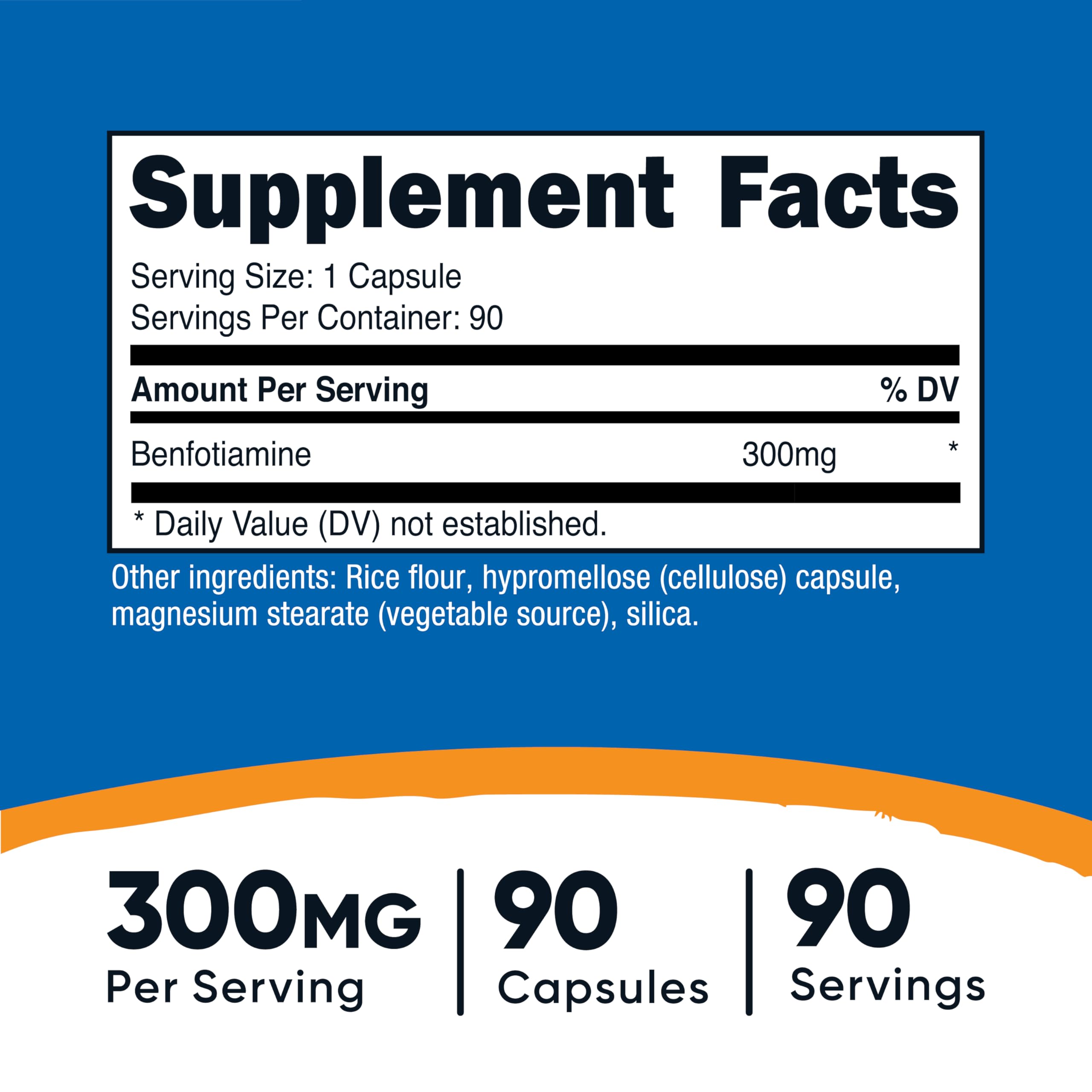 Nutricost Benfotiamine capsules close-up highlighting glossy capsules for daily energy metabolism support