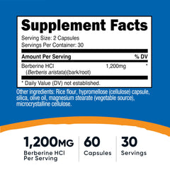Close-up of Nutricost Berberine HCl capsules for easy daily use.