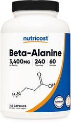 Nutricost Beta-Alanine bottle front showing a clean, reliable label for athletic support