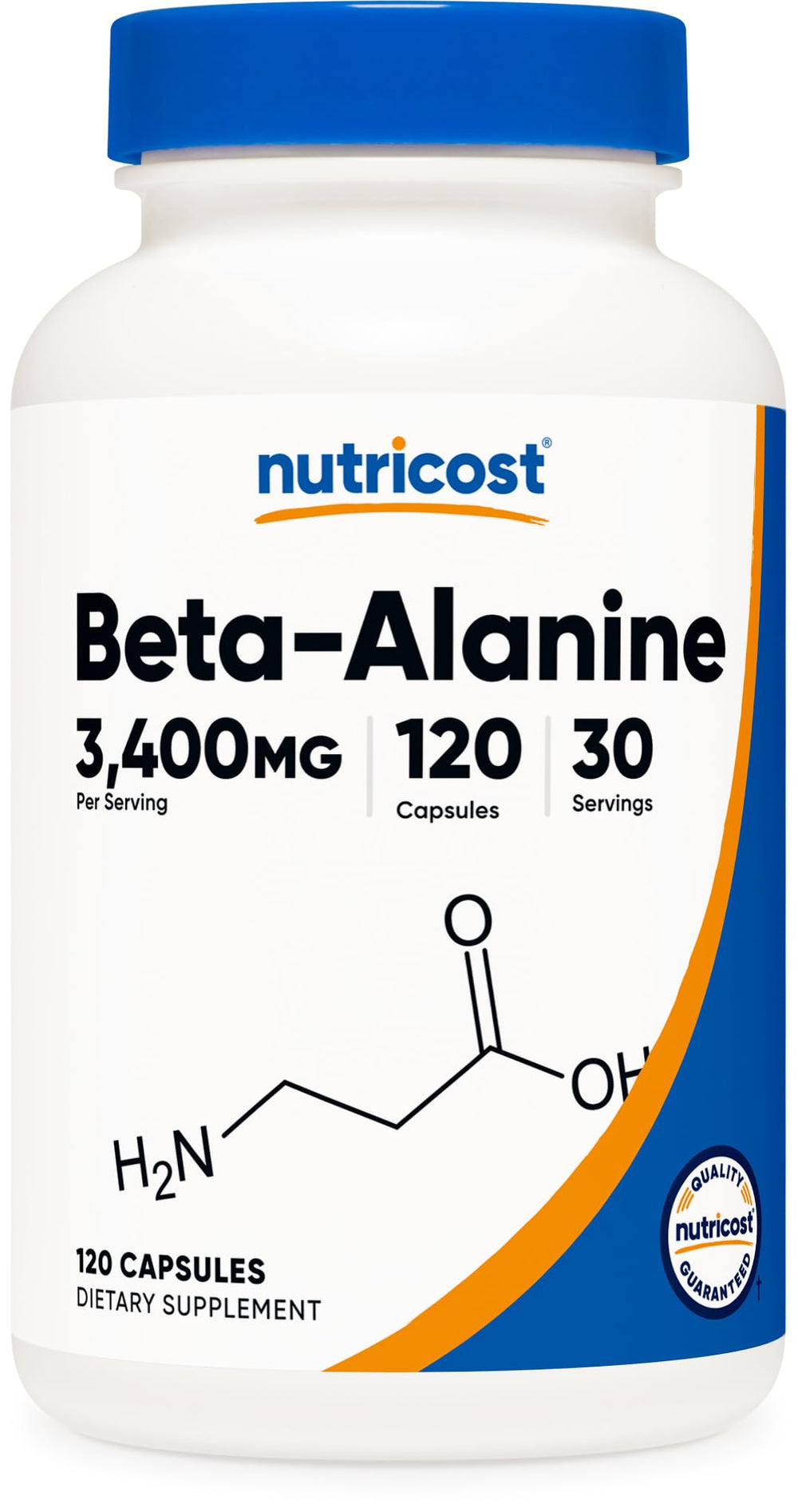 Nutricost Beta-Alanine capsules in a bottle, ready for high-intensity workouts.
