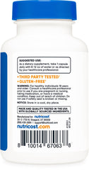 Nutricost Beta Glucan glass bottle displaying simple, clean ingredients