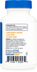 Nutricost Biotin label highlights vegan, gluten-free, non-GMO features.