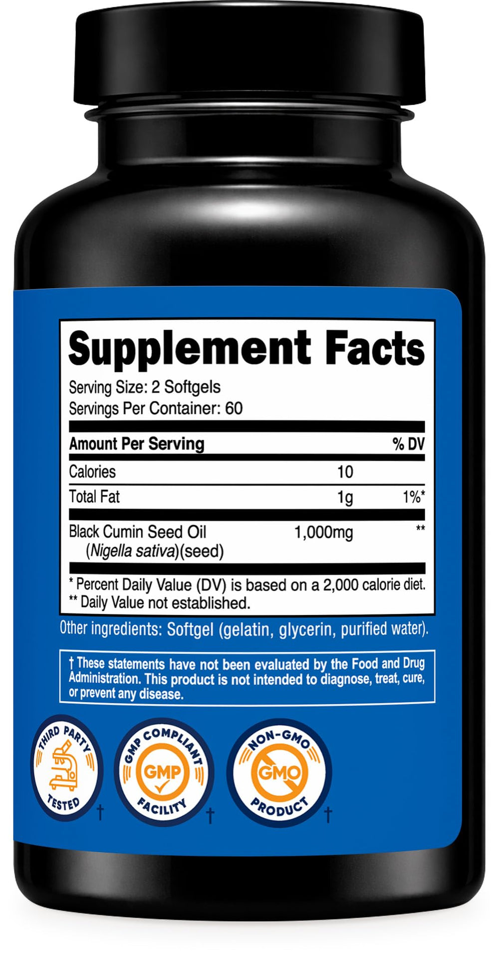 Nutricost Black Seed Oil produced in GMP compliant FDA registered facility