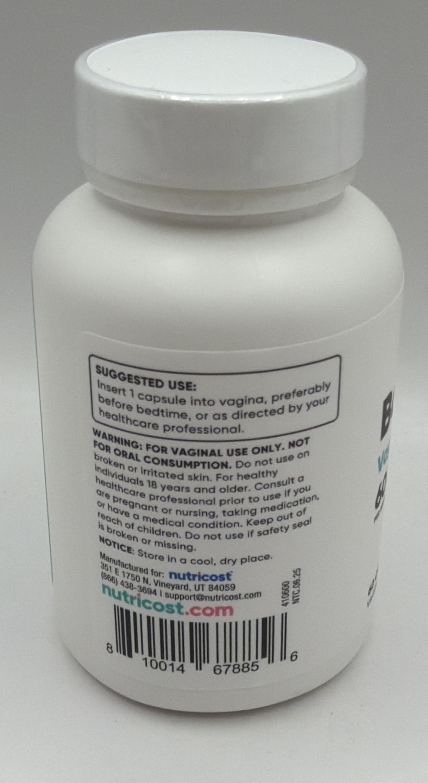 Nutricost boric acid 600mg product ready for daily use.