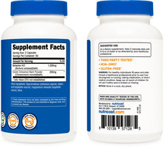 Nutricost bottle highlighting NSF GMP certified manufacturing quality.