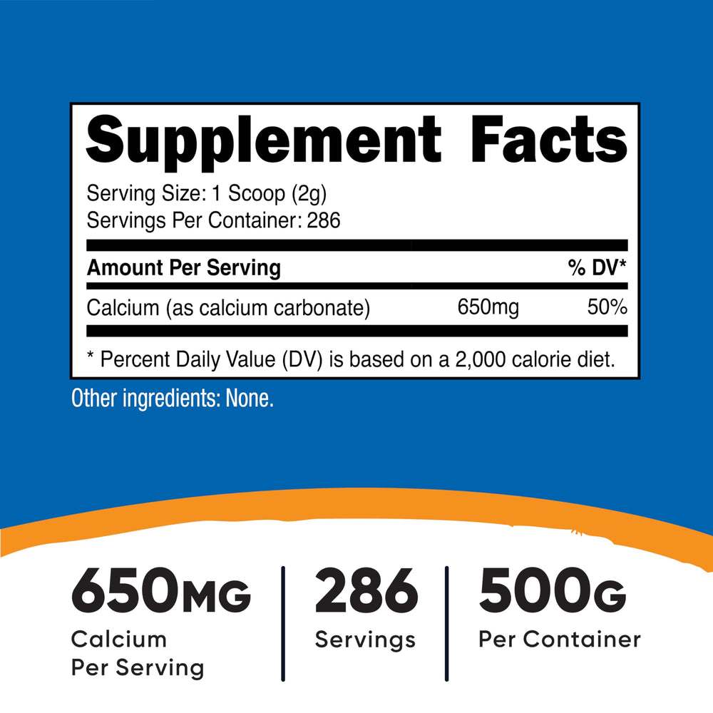 Nutricost calcium carbonate powder scoop included for precise servings