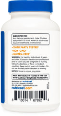 Nutricost bottle with tablets in hand for daily routine.