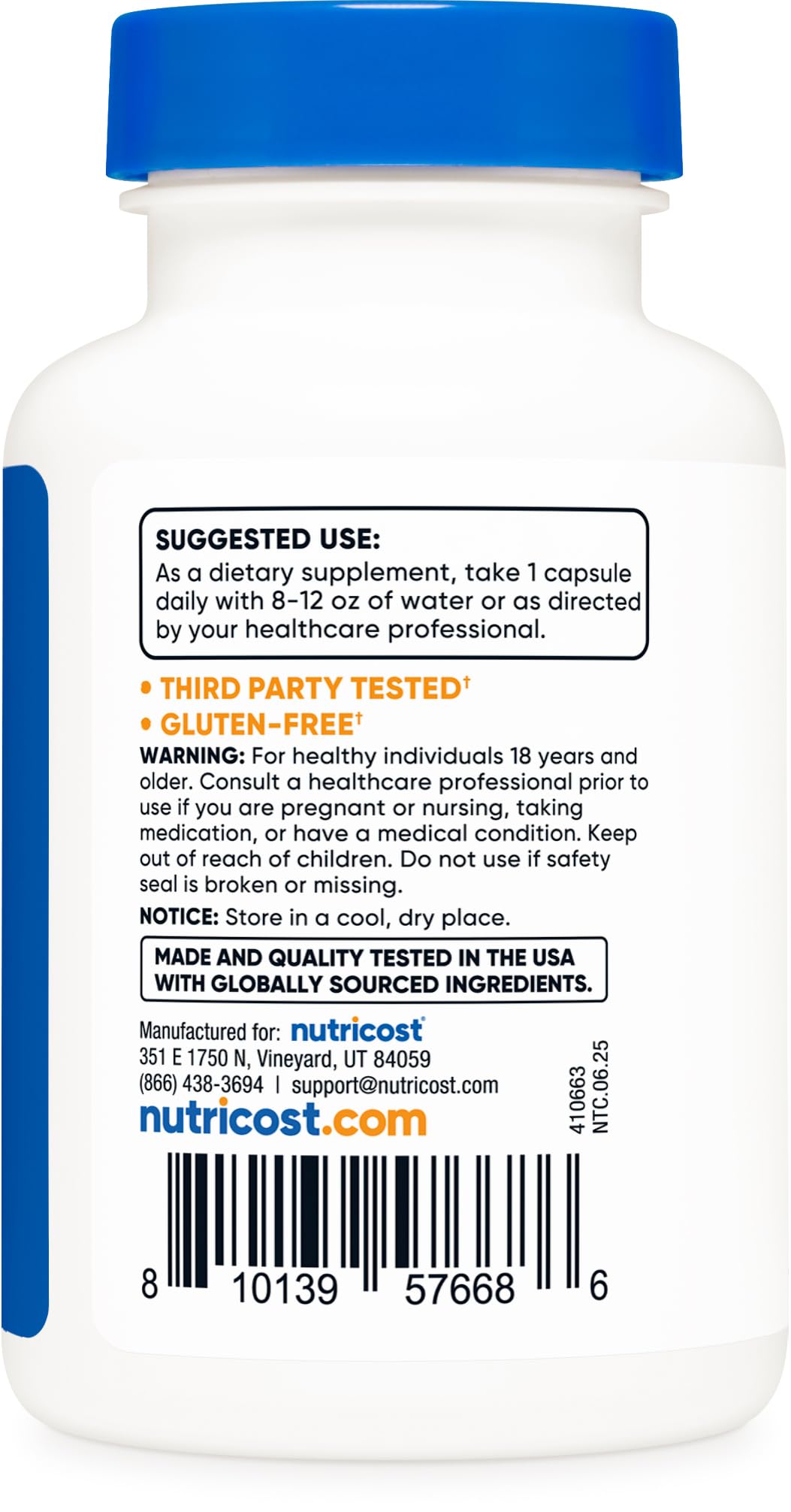Capsules from Nutricost on a clean desk for daily use