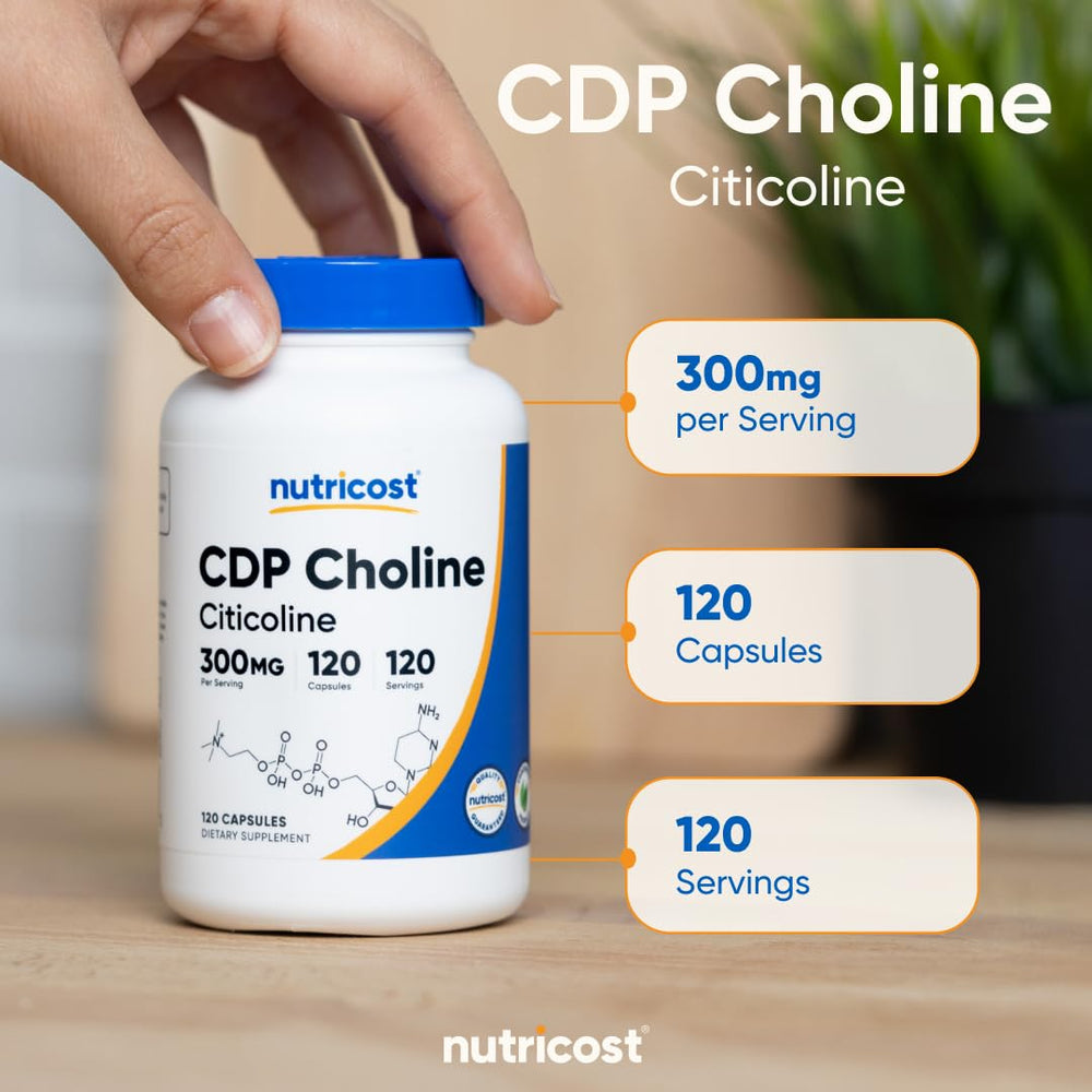 Nutricost CDP Choline 300mg facility image indicates GMP and FDA-registered quality